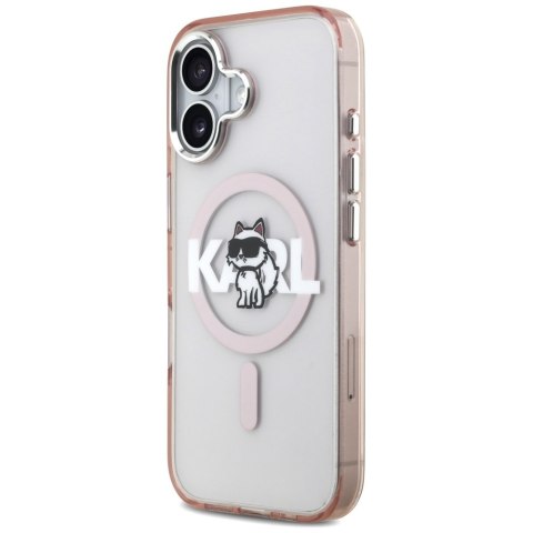 Karl Lagerfeld nakładka do iPhone 17 6,1" IML Choupette Sketch Logo MagSafe różowa