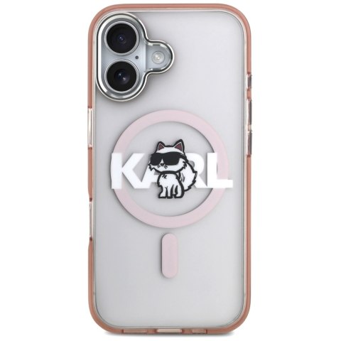 Karl Lagerfeld nakładka do iPhone 17 6,1" IML Choupette Sketch Logo MagSafe różowa