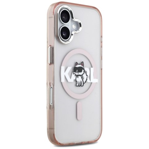 Karl Lagerfeld nakładka do iPhone 17 6,1" IML Choupette Sketch Logo MagSafe różowa
