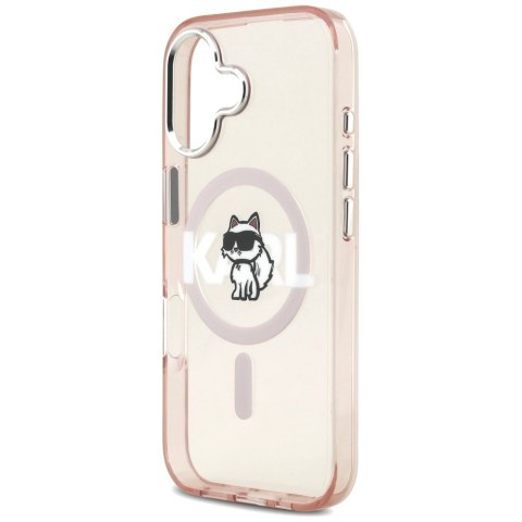 Karl Lagerfeld nakładka do iPhone 17 6,1" IML Choupette Sketch Logo MagSafe różowa