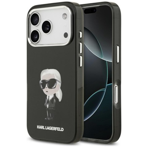 Karl Lagerfeld nakładka do iPhone 17 Pro 6,3" IML Aquarelle Karl & Logo MagSafe czarna