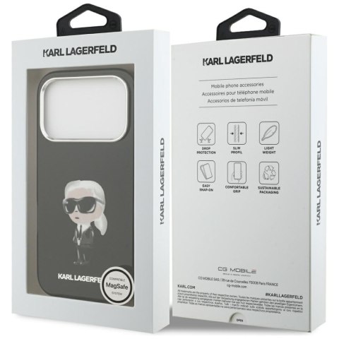 Karl Lagerfeld nakładka do iPhone 17 Pro 6,3" IML Aquarelle Karl & Logo MagSafe czarna