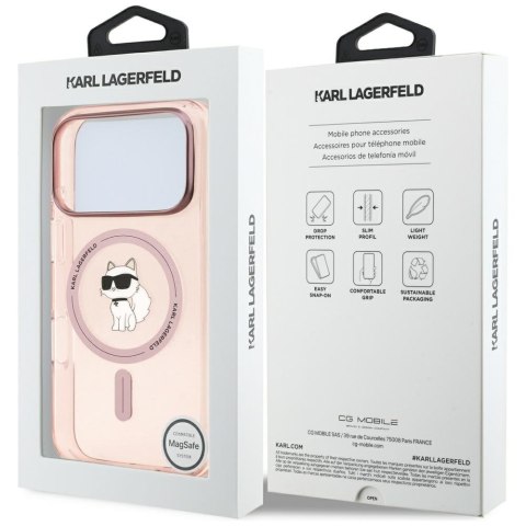 Karl Lagerfeld nakładka do iPhone 17 Pro 6,3" IML Choupette MagSafe różowa