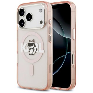 Karl Lagerfeld nakładka do iPhone 17 Pro 6,3" IML Choupette Sketch Logo MagSafe różowa