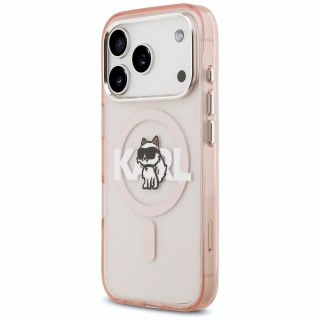 Karl Lagerfeld nakładka do iPhone 17 Pro 6,3" IML Choupette Sketch Logo MagSafe różowa