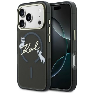 Karl Lagerfeld nakładka do iPhone 17 Pro 6,3" IML Choupettes Karl Script Logo MagSafe czarna