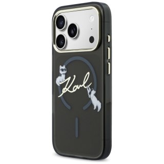 Karl Lagerfeld nakładka do iPhone 17 Pro 6,3" IML Choupettes Karl Script Logo MagSafe czarna