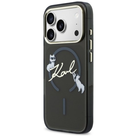 Karl Lagerfeld nakładka do iPhone 17 Pro 6,3" IML Choupettes Karl Script Logo MagSafe czarna