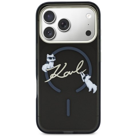 Karl Lagerfeld nakładka do iPhone 17 Pro 6,3" IML Choupettes Karl Script Logo MagSafe czarna