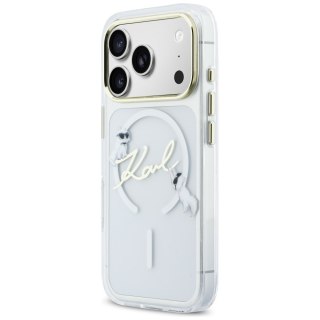 Karl Lagerfeld nakładka do iPhone 17 Pro 6,3" IML Choupettes Karl Script Logo MagSafe przezroczysta