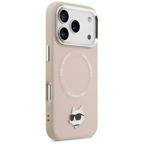 Karl Lagerfeld nakładka do iPhone 17 Pro Max 6,9" Choupette Pin MagSafe różowa