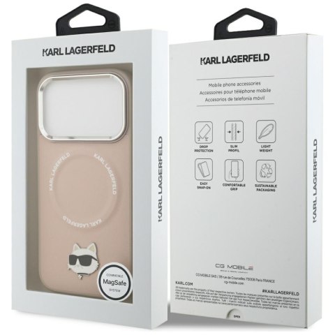 Karl Lagerfeld nakładka do iPhone 17 Pro Max 6,9" Choupette Pin MagSafe różowa
