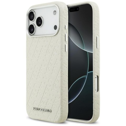 Karl Lagerfeld nakładka do iPhone 17 Pro Max 6,9" FW Stamped Karl MagSafe beżowa