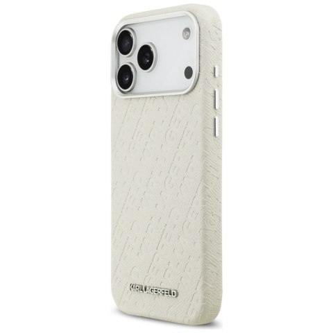 Karl Lagerfeld nakładka do iPhone 17 Pro Max 6,9" FW Stamped Karl MagSafe beżowa