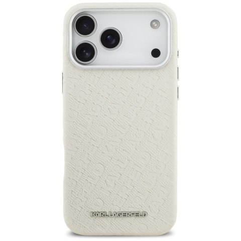 Karl Lagerfeld nakładka do iPhone 17 Pro Max 6,9" FW Stamped Karl MagSafe beżowa