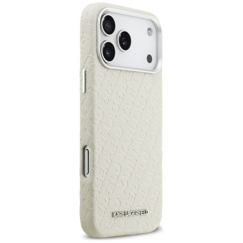 Karl Lagerfeld nakładka do iPhone 17 Pro Max 6,9" FW Stamped Karl MagSafe beżowa