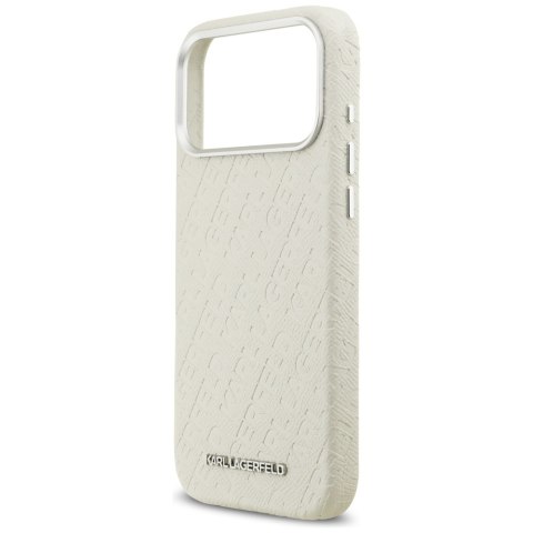 Karl Lagerfeld nakładka do iPhone 17 Pro Max 6,9" FW Stamped Karl MagSafe beżowa