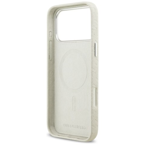 Karl Lagerfeld nakładka do iPhone 17 Pro Max 6,9" FW Stamped Karl MagSafe beżowa