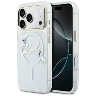 Karl Lagerfeld nakładka do iPhone 17 Pro Max 6,9" IML Choupettes Karl Script Logo MagSafe przezroczysta