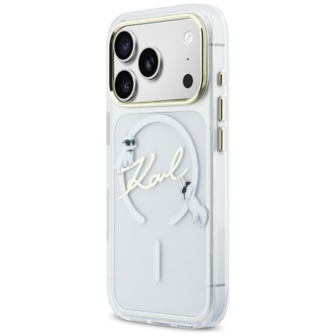 Karl Lagerfeld nakładka do iPhone 17 Pro Max 6,9" IML Choupettes Karl Script Logo MagSafe przezroczysta