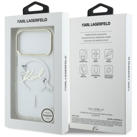 Karl Lagerfeld nakładka do iPhone 17 Pro Max 6,9" IML Choupettes Karl Script Logo MagSafe przezroczysta