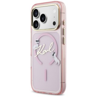 Karl Lagerfeld nakładka do iPhone 17 Pro Max 6,9" IML Choupettes Karl Script Logo MagSafe różowa