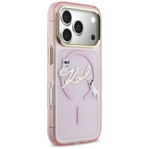 Karl Lagerfeld nakładka do iPhone 17 Pro Max 6,9" IML Choupettes Karl Script Logo MagSafe różowa