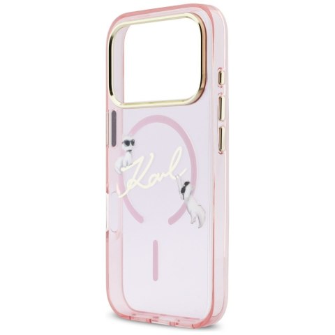 Karl Lagerfeld nakładka do iPhone 17 Pro Max 6,9" IML Choupettes Karl Script Logo MagSafe różowa