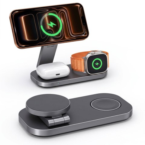 TECH-PROTECT A52 3IN1 MAGNETIC MAGSAFE WIRELESS CHARGER 25W QI2.2 BLACK
