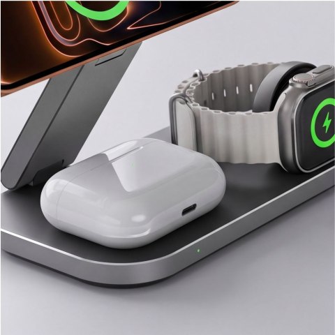 TECH-PROTECT A52 3IN1 MAGNETIC MAGSAFE WIRELESS CHARGER 25W QI2.2 BLACK