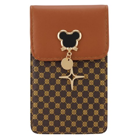 Torebka / saszetka na telefon Mouse 19*12*2cm, BROWN / BRĄZOWY
