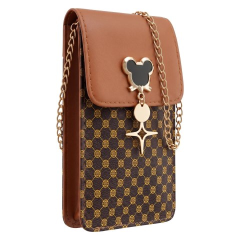 Torebka / saszetka na telefon Mouse 19*12*2cm, BROWN / BRĄZOWY