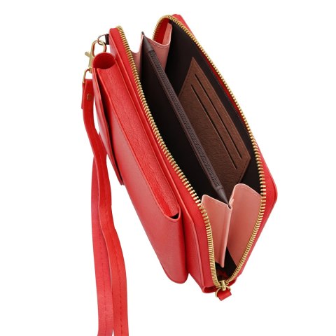 Torebka / saszetka na telefon z funkcją portfela, (18*11*5cm), RED / CZERWONY