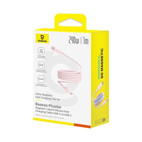 Baseus kabel PicoGo PD USB-C - USB-C 1,0m różowy 240W magnetyczny