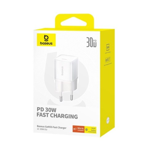 Baseus ładowarka sieciowa GaN5 Mini PD 30W 1x USB-C biała