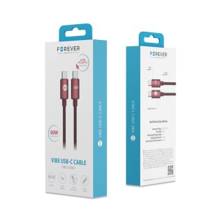Forever kabel Vibe USB-C - USB-C1,0 m 60W burgund