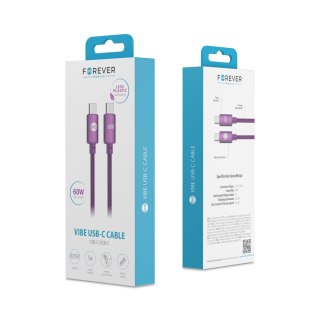 Forever kabel Vibe USB-C - USB-C1,0 m 60W ciemna wiśnia