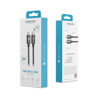 Forever kabel Vibe USB-C - USB-C1,0 m 60W ciemny szary