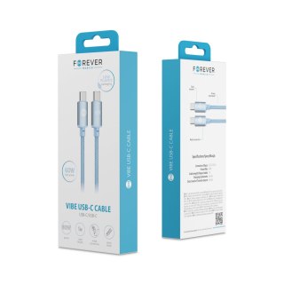 Forever kabel Vibe USB-C - USB-C1,0 m 60W jasnoniebieski