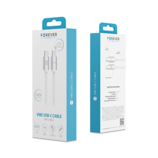 Forever kabel Vibe USB-C - USB-C1,0 m 60W srebrny