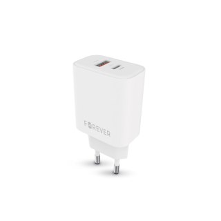 Forever ładowarka sieciowa GaN PD QC TC-09-33AC 1x USB-C + 1x USB 33W biała