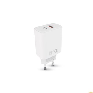 Forever ładowarka sieciowa GaN PD QC TC-09-33AC 1x USB-C + 1x USB 33W biała