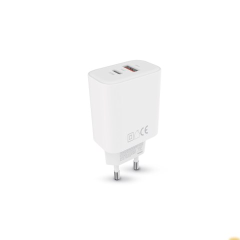 Forever ładowarka sieciowa GaN PD QC TC-09-33AC 1x USB-C + 1x USB 33W biała