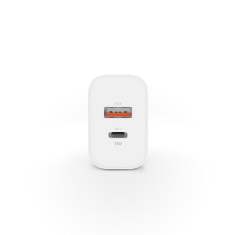 Forever ładowarka sieciowa GaN PD QC TC-09-33AC 1x USB-C + 1x USB 33W biała