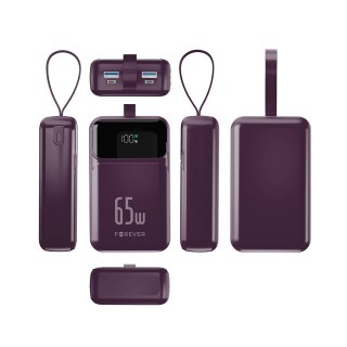 Forever power bank Vibe-TB65 PD QC 65W 20000 mAh ciemna wiśnia