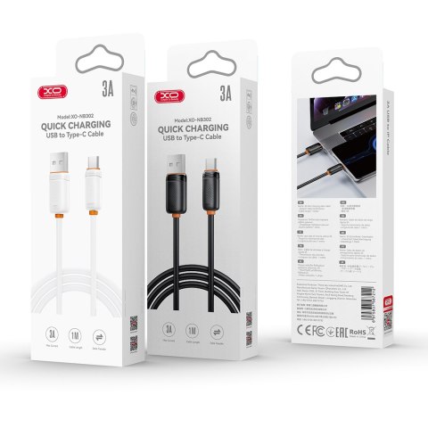 XO kabel NB302 USB - USB-C 1,0m 3A biały