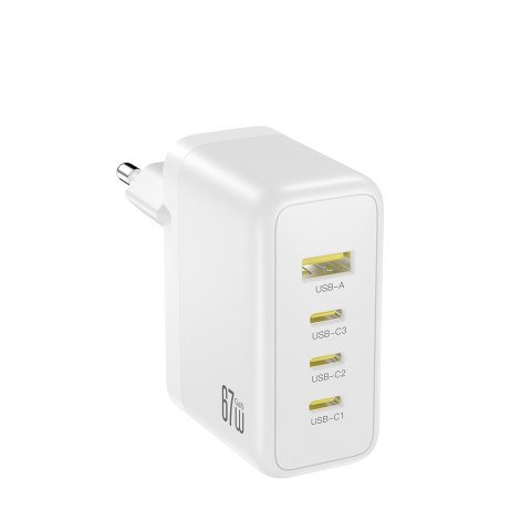 XO ładowarka sieciowa CE39 PD 67W 3x USB-C 1x USB biała