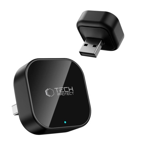 TECH-PROTECT ULTRABOOST CA01 APPLE CARPLAY / ANDROID AUTO ADAPTER USB BLUETOOTH 5.4 MATTE BLACK