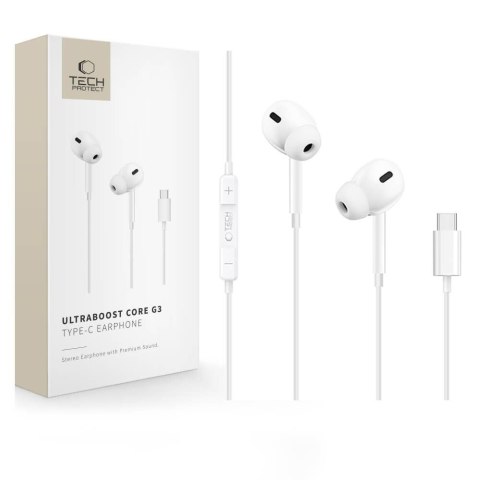 TECH-PROTECT ULTRABOOST TYPE-C EARPHONE CORE G3 WHITE