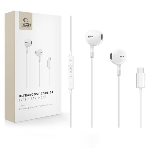 TECH-PROTECT ULTRABOOST TYPE-C EARPHONE CORE G4 WHITE